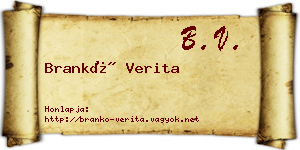 Brankó Verita névjegykártya